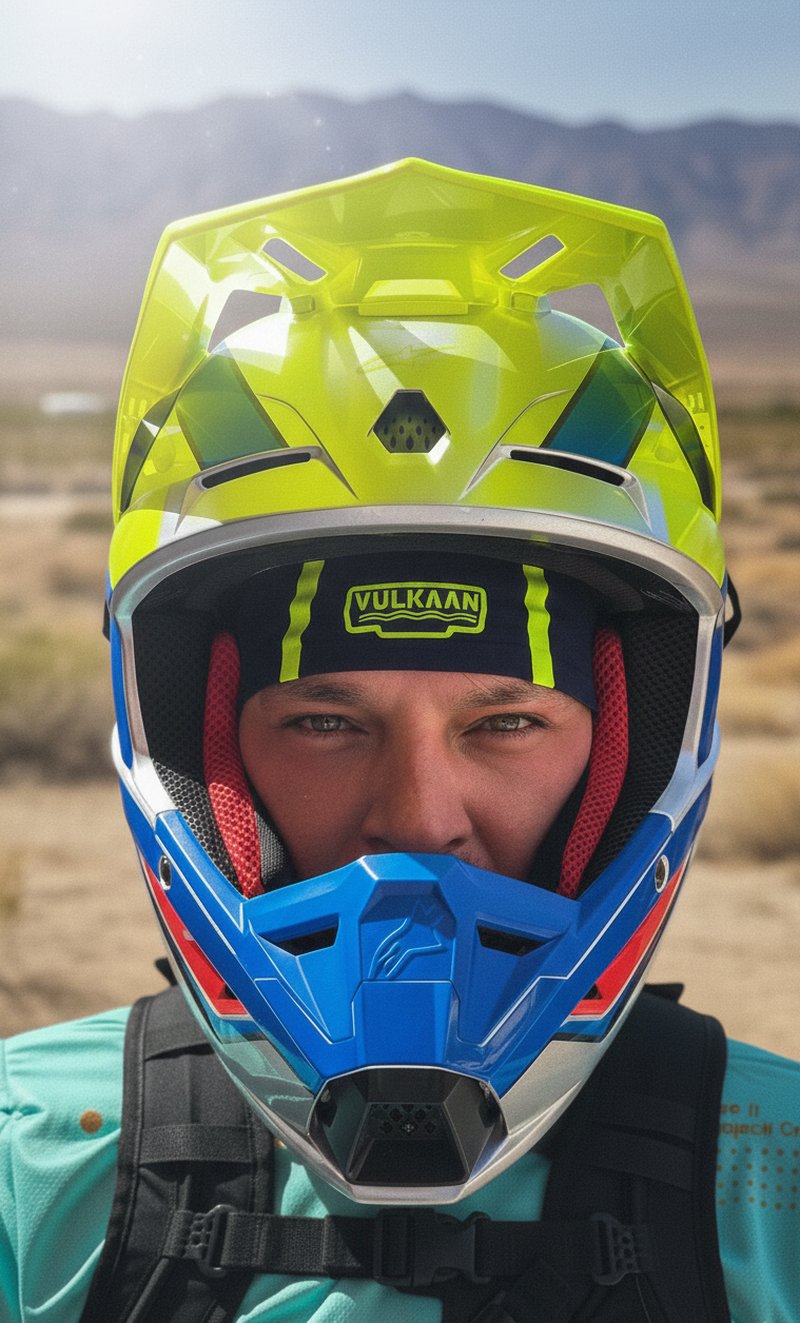 Sotocasco Vulkaan MIKE bajo casco enduro